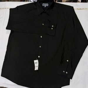club room mens button down black 17 1/2, 34-35 XL